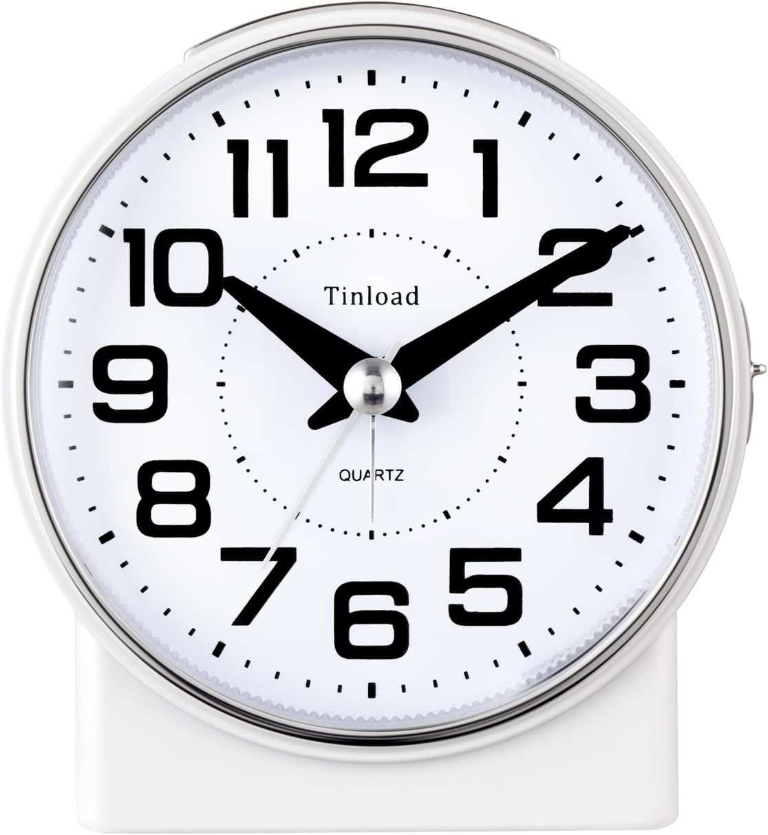 4.3" No Ticking Analog Alarm Clock,Silent Readable for Seniors,Easy to Set,Gradual Rise Alarm,Big Numbers,On/Off Switch on Side,Gentle Wake,Snooze,Lighted on Demand,Battery Operated,Black