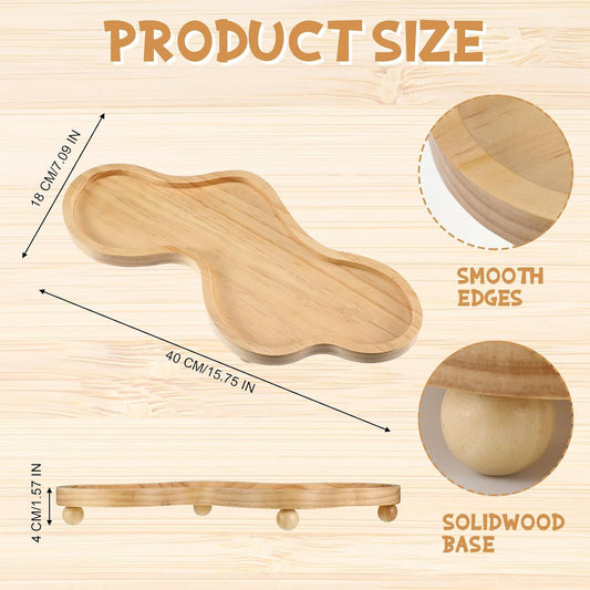 Wood Cloud Perfume Decorative Tray Bedside Jewelry Tray,Wood Color
