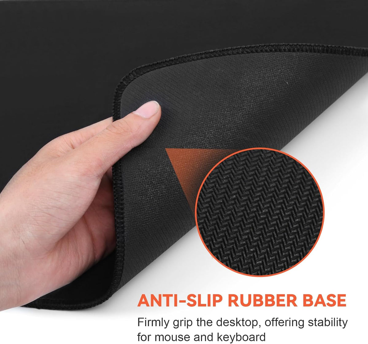 Gaming Mouse Pad, Black with White Topographic Line, 31.5x11.8in