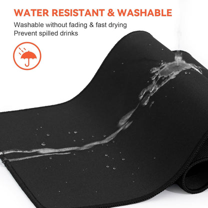 Gaming Mouse Pad, Black with White Topographic Line, 31.5x11.8in