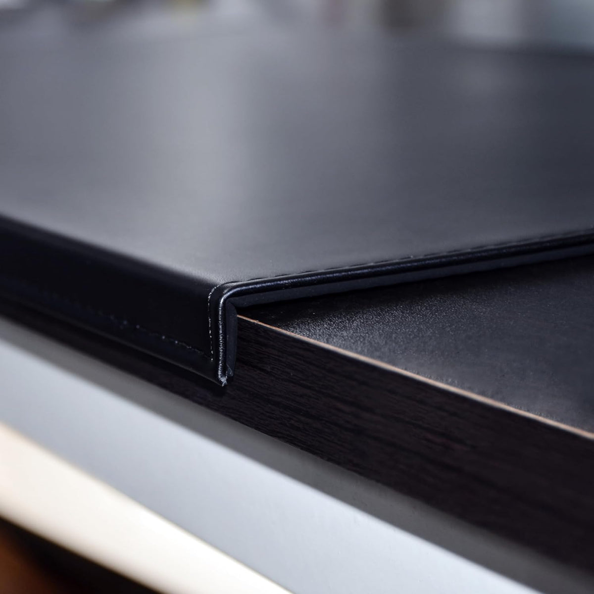 35.4"x 18.9" Soft PU Leather Surface Office Desk Mouse Mat Anti-Push Pad with Full Grip Fixation Lip Table Blotter Edge-Locked Protector