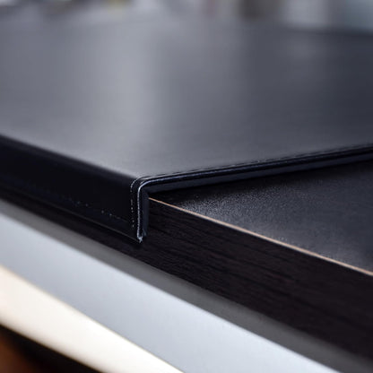 35.4"x 18.9" Soft PU Leather Surface Office Desk Mouse Mat Anti-Push Pad with Full Grip Fixation Lip Table Blotter Edge-Locked Protector