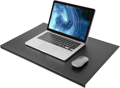 35.4"x 18.9" Soft PU Leather Surface Office Desk Mouse Mat Anti-Push Pad with Full Grip Fixation Lip Table Blotter Edge-Locked Protector
