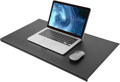 35.4"x 18.9" Soft PU Leather Surface Office Desk Mouse Mat Anti-Push Pad with Full Grip Fixation Lip Table Blotter Edge-Locked Protector