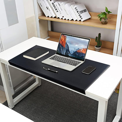 35.4"x 18.9" Soft PU Leather Surface Office Desk Mouse Mat Anti-Push Pad with Full Grip Fixation Lip Table Blotter Edge-Locked Protector