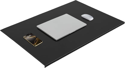 35.4"x 18.9" Soft PU Leather Surface Office Desk Mouse Mat Anti-Push Pad with Full Grip Fixation Lip Table Blotter Edge-Locked Protector