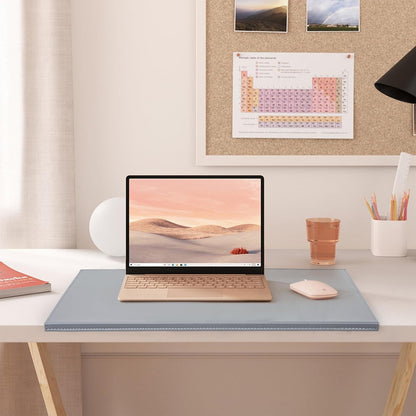 35.4"x 18.9" Soft PU Leather Surface Office Desk Mouse Mat Anti-Push Pad with Full Grip Fixation Lip Table Blotter Edge-Locked Protector