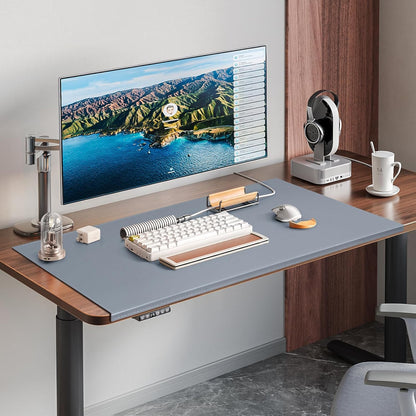 35.4"x 18.9" Soft PU Leather Surface Office Desk Mouse Mat Anti-Push Pad with Full Grip Fixation Lip Table Blotter Edge-Locked Protector