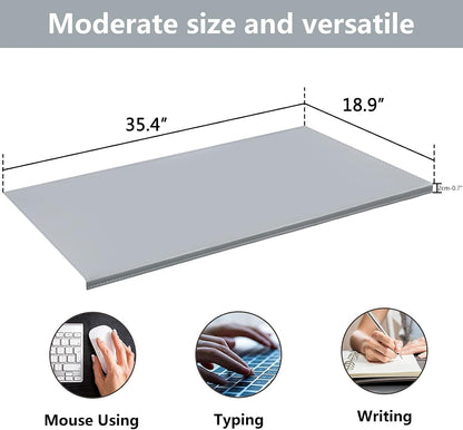 35.4"x 18.9" Soft PU Leather Surface Office Desk Mouse Mat Anti-Push Pad with Full Grip Fixation Lip Table Blotter Edge-Locked Protector