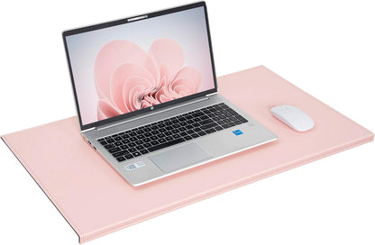 35.4"x 18.9" Soft PU Leather Surface Office Desk Mouse Mat Anti-Push Pad with Full Grip Fixation Lip Table Blotter Edge-Locked Protector