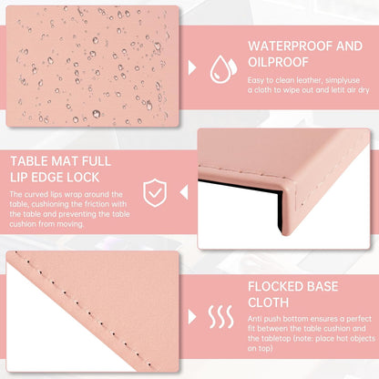 35.4"x 18.9" Soft PU Leather Surface Office Desk Mouse Mat Anti-Push Pad with Full Grip Fixation Lip Table Blotter Edge-Locked Protector