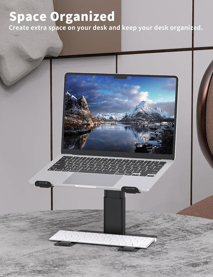 ALASHI Laptop Stand, Height Adjustable Desk Riser, 10-17.3", Black