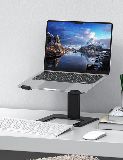 ALASHI Laptop Stand, Height Adjustable Desk Riser, 10-17.3", Black