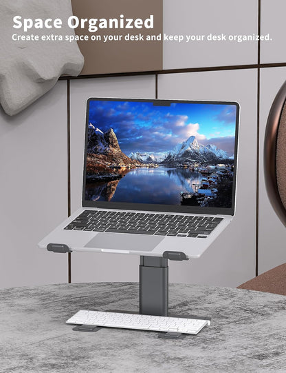 ALASHI Laptop Stand, Height Adjustable Desk Riser, 10-17.3", Black