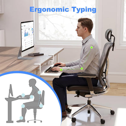 Keyboard Tray Under Desk Large C-Clamp 25.6” (30” Including Clamps) x 11.8” Slide-Out Platform Computer Drawer Pull Out Keyboard & Mouse Tray Black DSF4