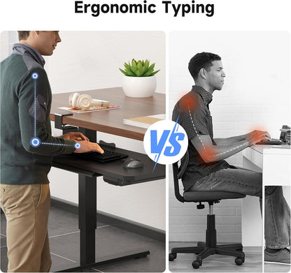 Keyboard Tray Under Desk Large C-Clamp 25.6” (30” Including Clamps) x 11.8” Slide-Out Platform Computer Drawer Pull Out Keyboard & Mouse Tray Black DSF4