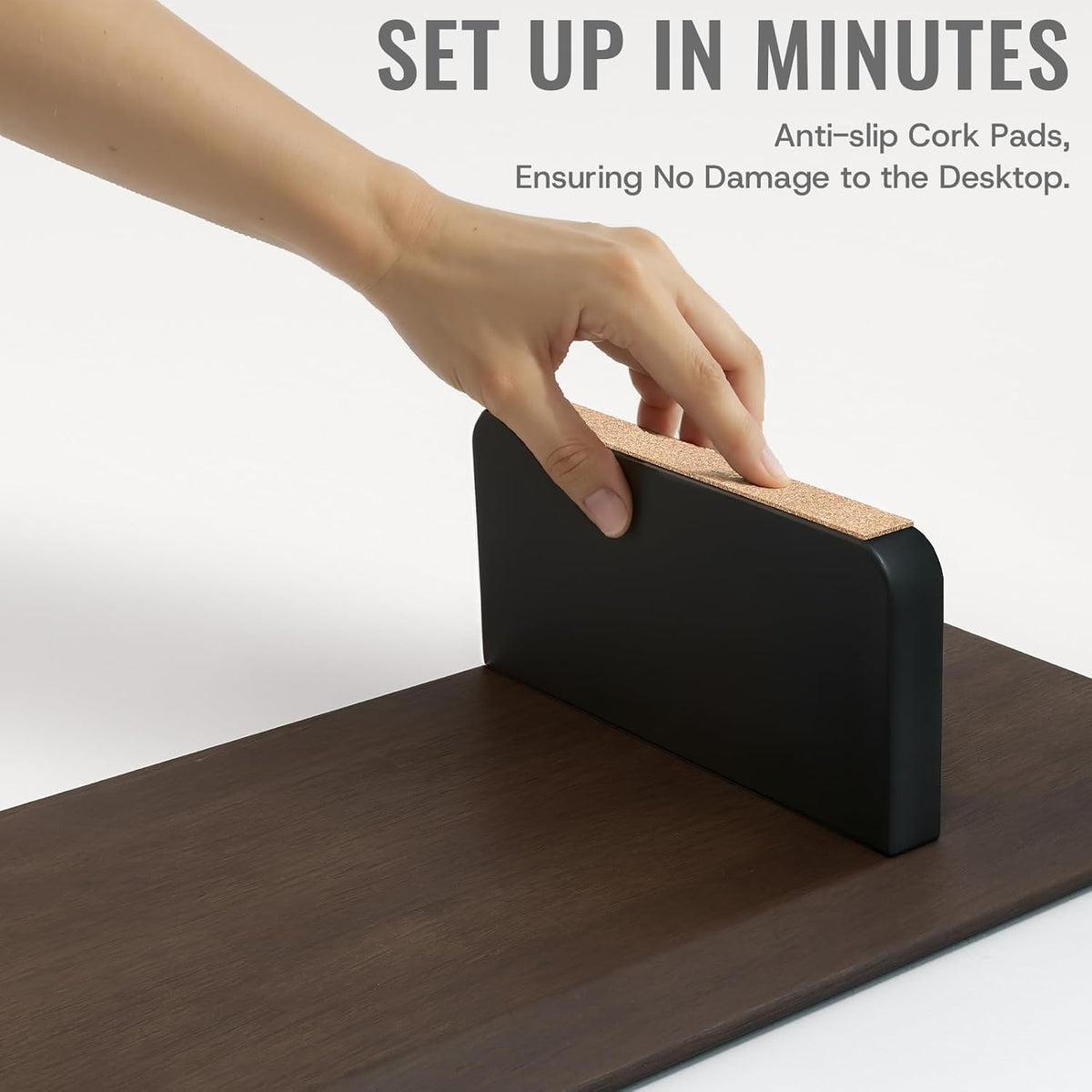Solid Wood Dual Monitor Stand Riser, 43 Inch Rubberwood Desk Shelf for Top of Desk, Wood Monitor Stand for Desk 2 Monitors up to 27", Desktop Organizer for Laptop, TV, Printer