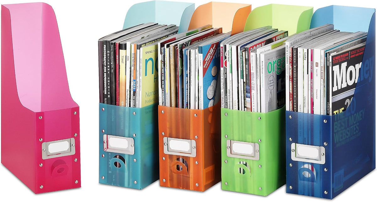 Magazine Storage Desk Organizers - Black (Set of 5)