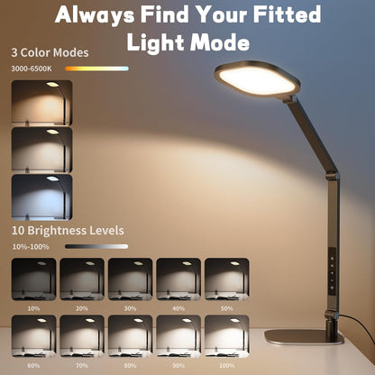 Desk Lamp for Home Office, Tall Computer Ring Light with CRI 97.8