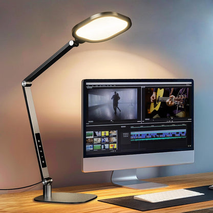 Desk Lamp for Home Office, Tall Computer Ring Light with CRI 97.8
