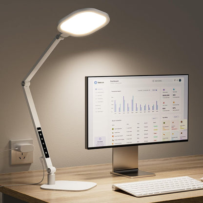Desk Lamp for Home Office, Tall Computer Ring Light with CRI 97.8