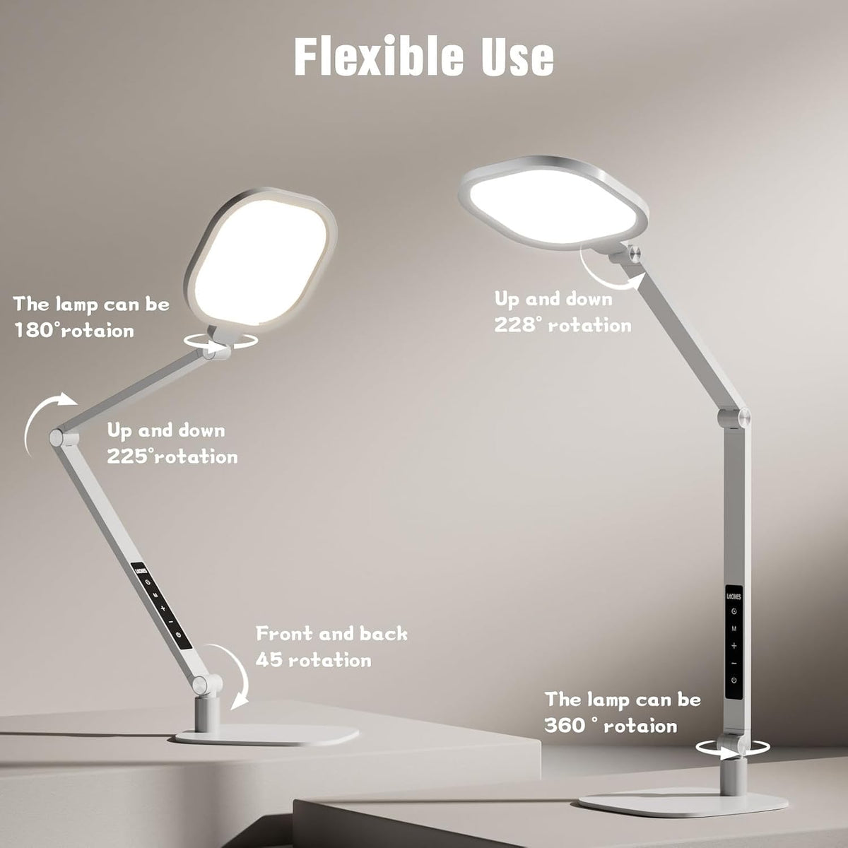 Desk Lamp for Home Office, Tall Computer Ring Light with CRI 97.8