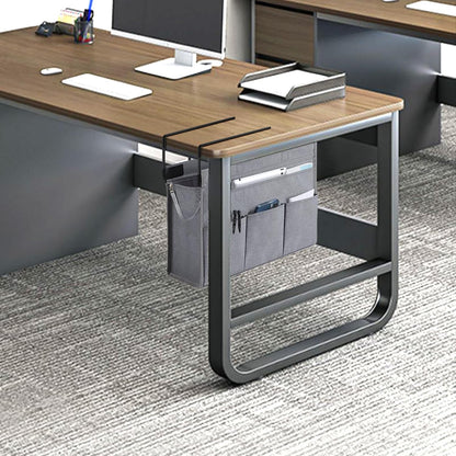 Under Desk Hanging Storage Bag, Desk Organizer Storage, Office Side Storage Bag, Compatible with A4 Files, Detachable Handle Design, No Assembly Required, For Office Home School (Grey)