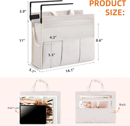 Under Desk Hanging Storage Bag, Desk Organizer Storage, Office Side Storage Bag, Compatible with A4 Files, Detachable Handle Design, No Assembly Required, For Office Home School (Grey)
