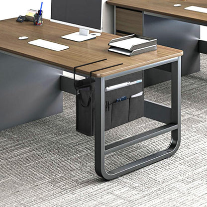 Under Desk Hanging Storage Bag, Desk Organizer Storage, Office Side Storage Bag, Compatible with A4 Files, Detachable Handle Design, No Assembly Required, For Office Home School (Grey)