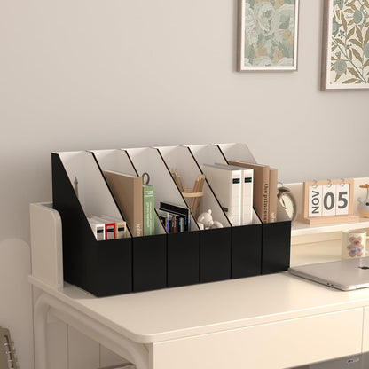 Brown Magazine File Holder, Cardboard Magazine Rack with Label, Foldable Storage Organizer Box for Book, Documents, 10x3.3x12 Inches