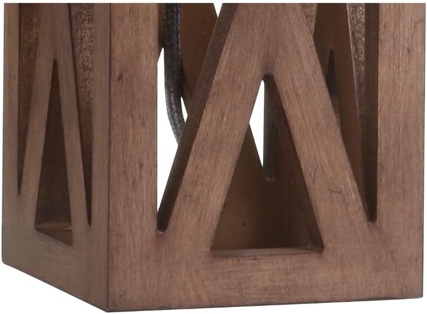 Stewart Rustic Wood Bedside Table Lamp 21.5", Brown