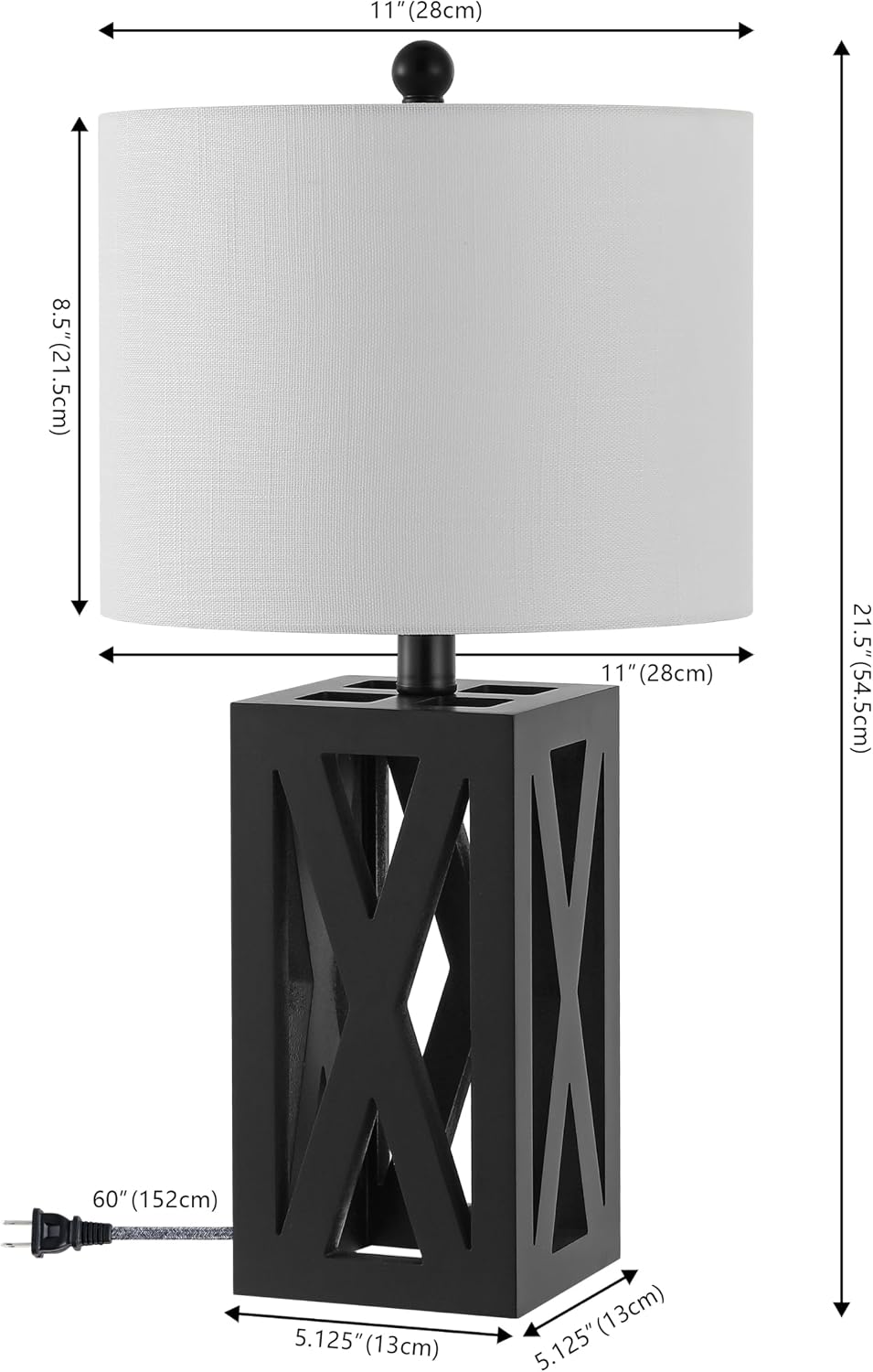 Stewart Rustic Wood Bedside Table Lamp 21.5", Brown
