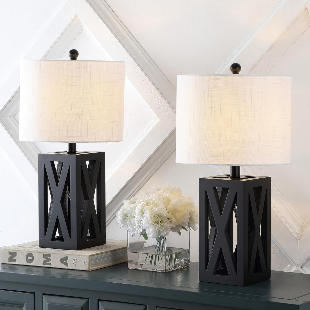 Stewart Rustic Wood Bedside Table Lamp 21.5", Brown