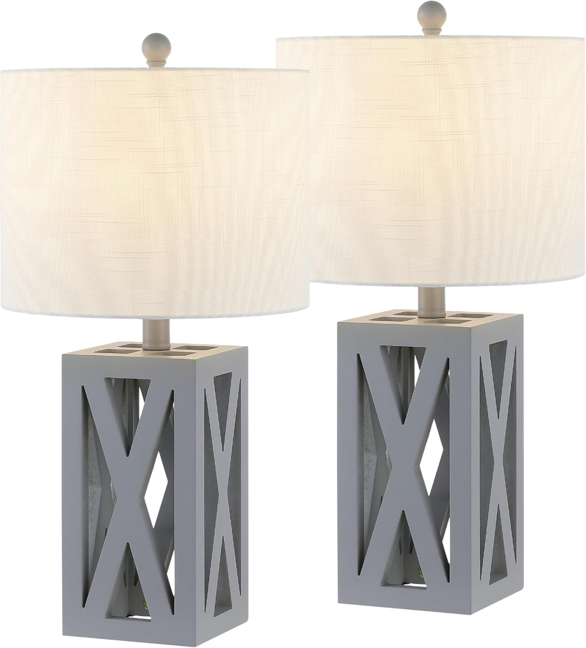 Stewart Rustic Wood Bedside Table Lamp 21.5", Brown