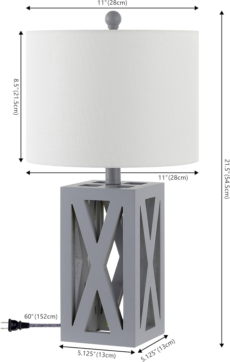 Stewart Rustic Wood Bedside Table Lamp 21.5", Brown