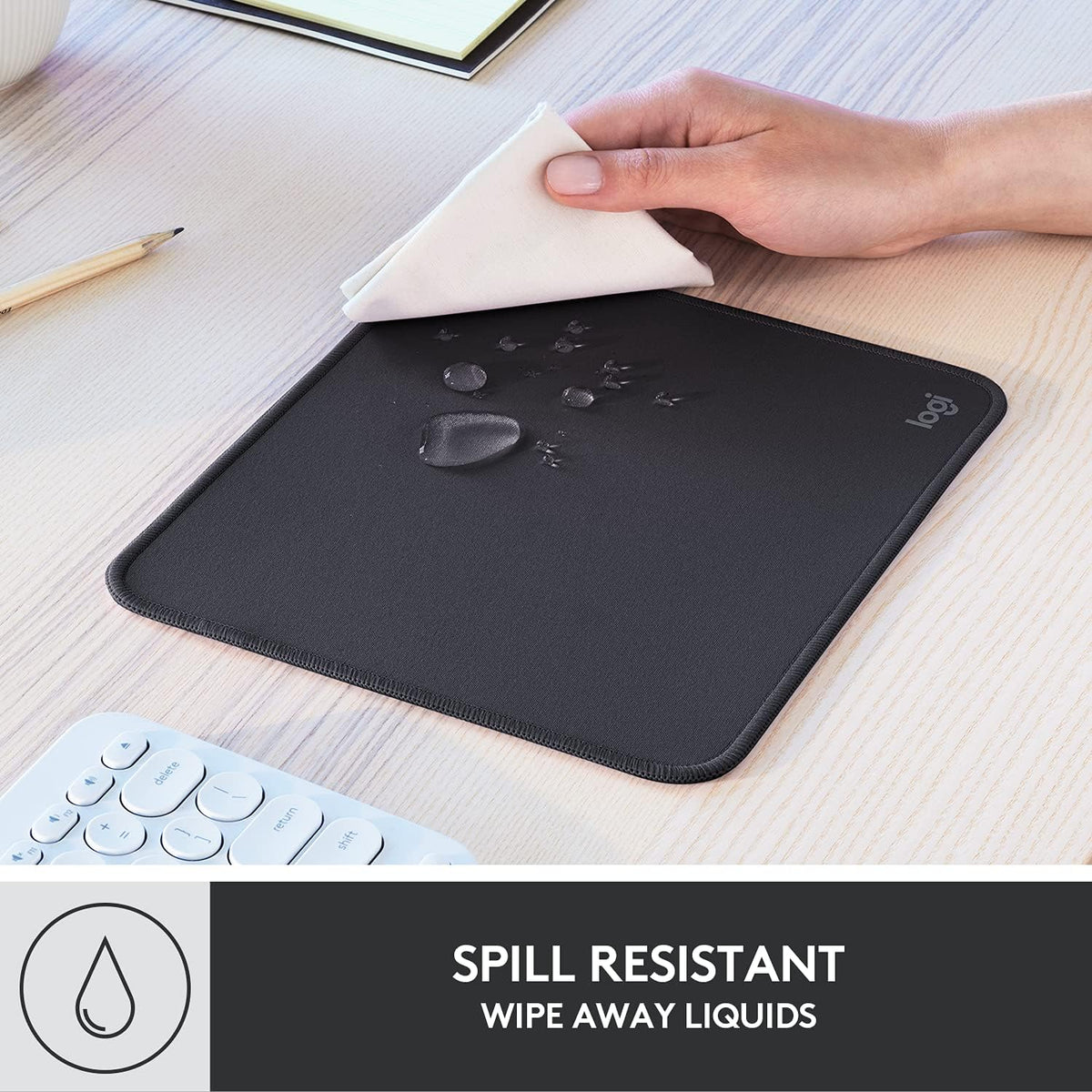 Studio Series Small Mouse Pad, Anti-Slip 9x8 Inches, Graphite
