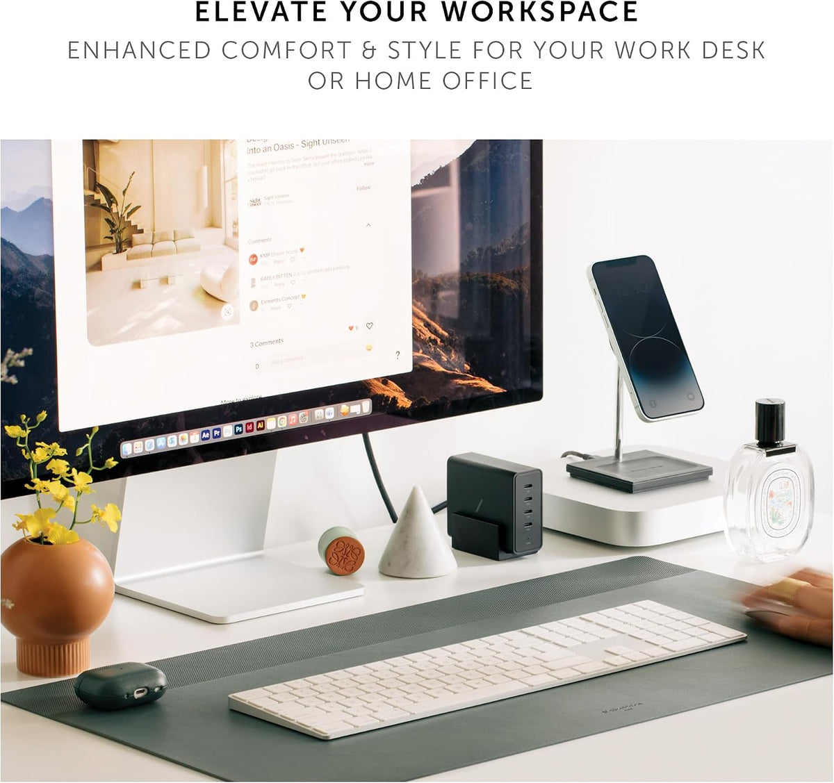 Desk Mat – Water-Resistant Dual-Sided Desk Pad for Office or Home – for Laptop, Mouse, Keyboard, Writing – Easy to Clean & Protective – Made of Sustainable Materials – 25.6" x 14.1"