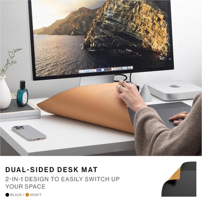 Desk Mat – Water-Resistant Dual-Sided Desk Pad for Office or Home – for Laptop, Mouse, Keyboard, Writing – Easy to Clean & Protective – Made of Sustainable Materials – 25.6" x 14.1"