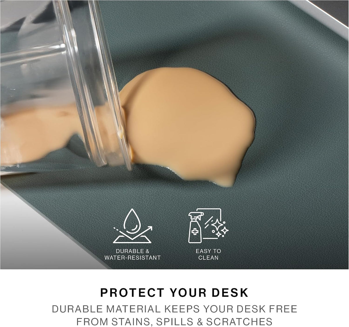 Desk Mat – Water-Resistant Dual-Sided Desk Pad for Office or Home – for Laptop, Mouse, Keyboard, Writing – Easy to Clean & Protective – Made of Sustainable Materials – 25.6" x 14.1"