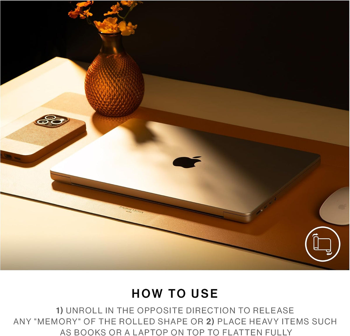 Desk Mat – Water-Resistant Dual-Sided Desk Pad for Office or Home – for Laptop, Mouse, Keyboard, Writing – Easy to Clean & Protective – Made of Sustainable Materials – 25.6" x 14.1"