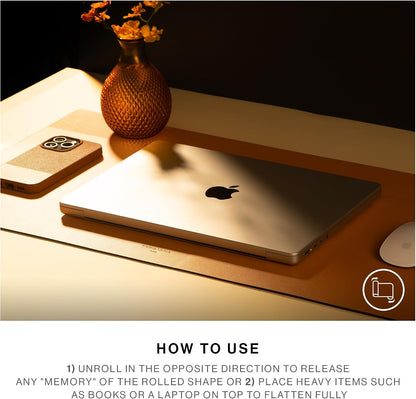 Desk Mat – Water-Resistant Dual-Sided Desk Pad for Office or Home – for Laptop, Mouse, Keyboard, Writing – Easy to Clean & Protective – Made of Sustainable Materials – 25.6" x 14.1"