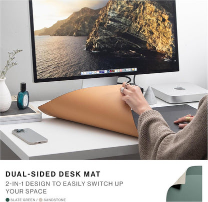Desk Mat – Water-Resistant Dual-Sided Desk Pad for Office or Home – for Laptop, Mouse, Keyboard, Writing – Easy to Clean & Protective – Made of Sustainable Materials – 25.6" x 14.1"