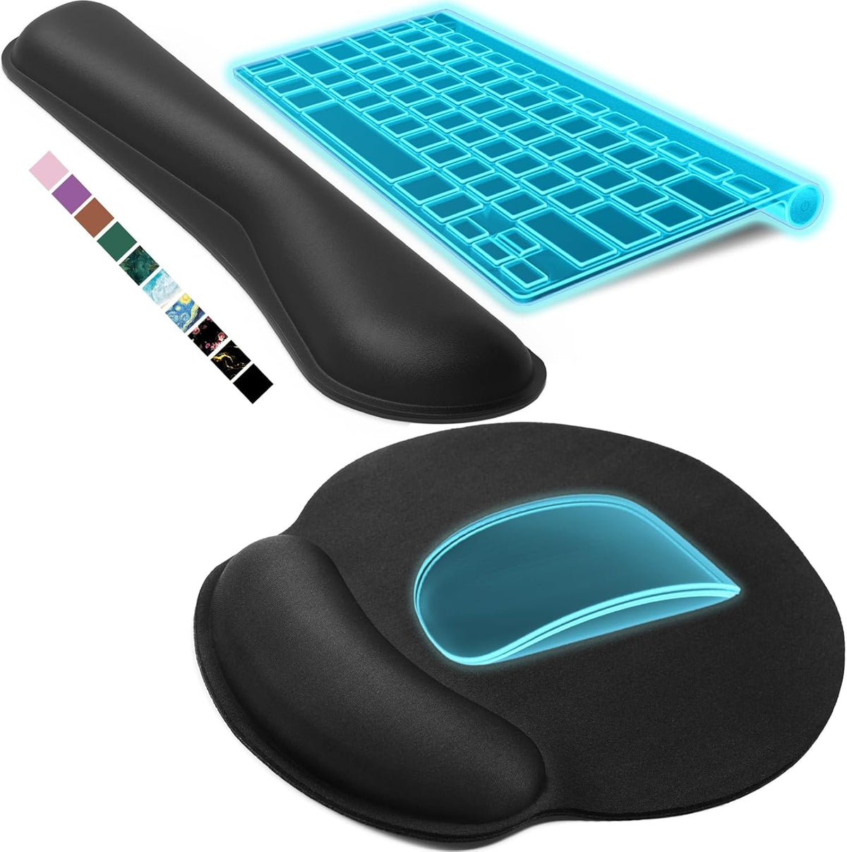 Keyboard Wrist Rest & Mouse Pad with Wrist Rest, Black