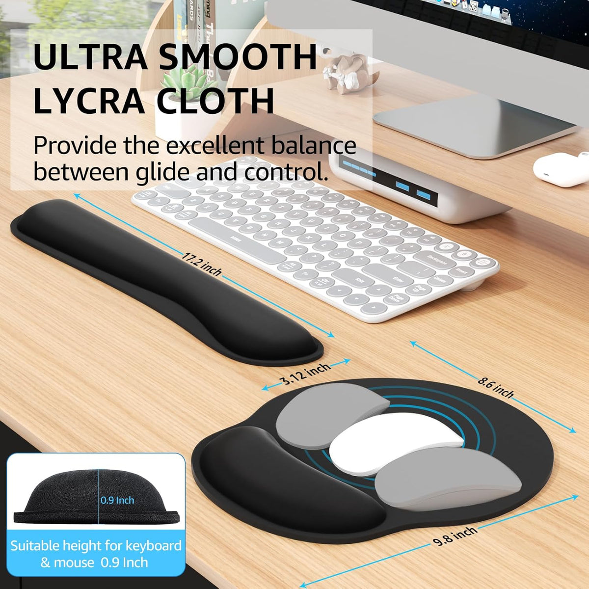 Keyboard Wrist Rest & Mouse Pad with Wrist Rest, Black