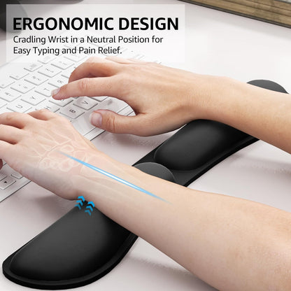 Keyboard Wrist Rest & Mouse Pad with Wrist Rest, Black