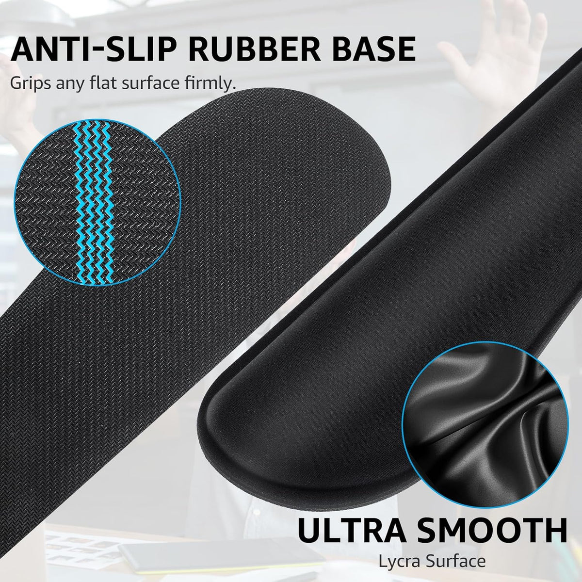 Keyboard Wrist Rest & Mouse Pad with Wrist Rest, Black
