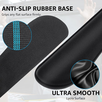 Keyboard Wrist Rest & Mouse Pad with Wrist Rest, Black