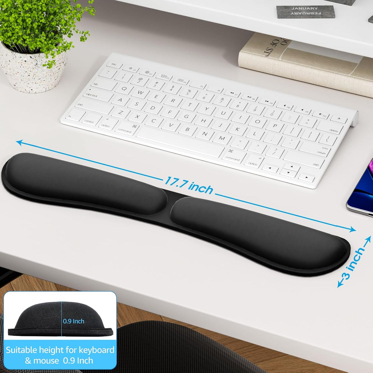 Keyboard Wrist Rest & Mouse Pad with Wrist Rest, Black
