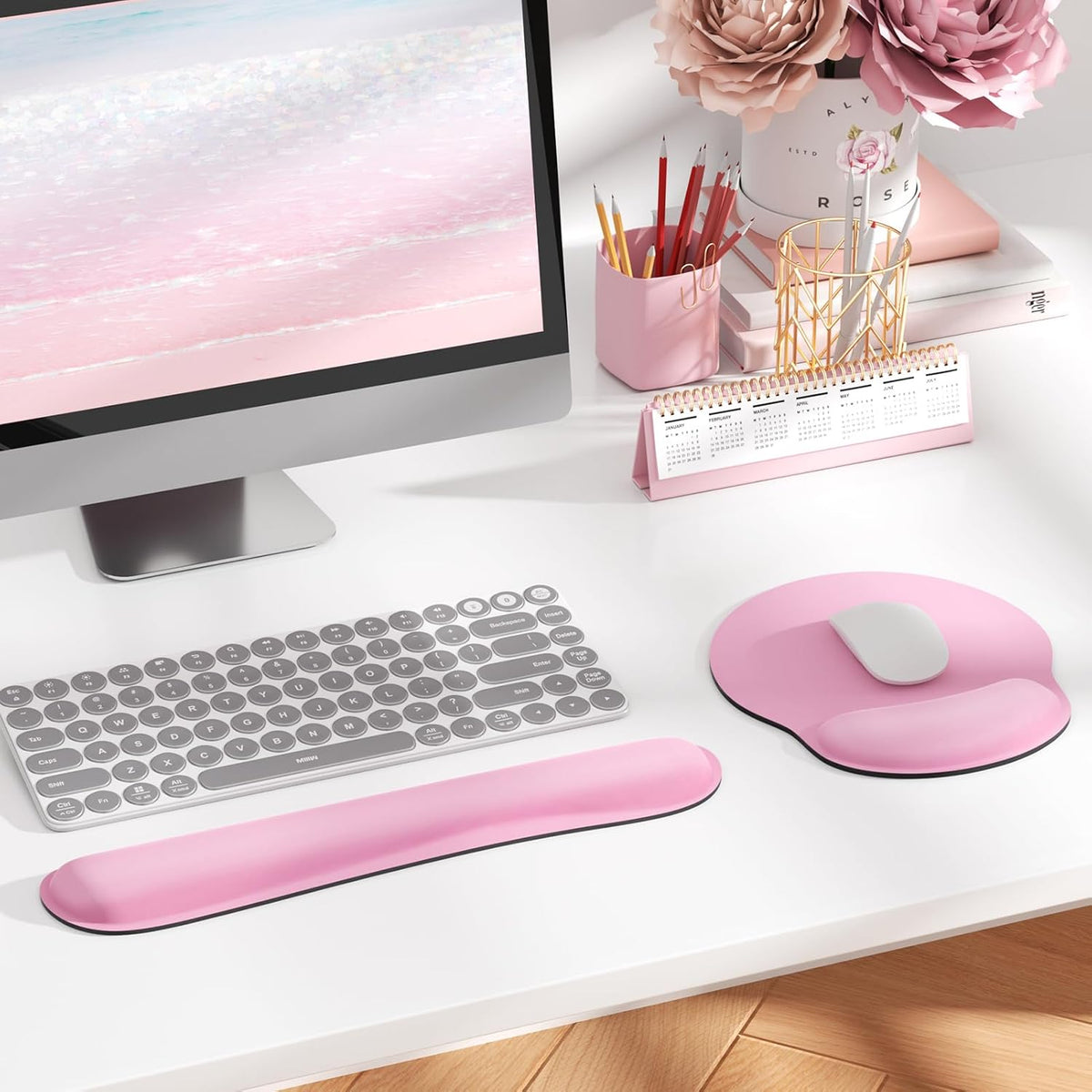 Keyboard Wrist Rest & Mouse Pad with Wrist Rest, Black
