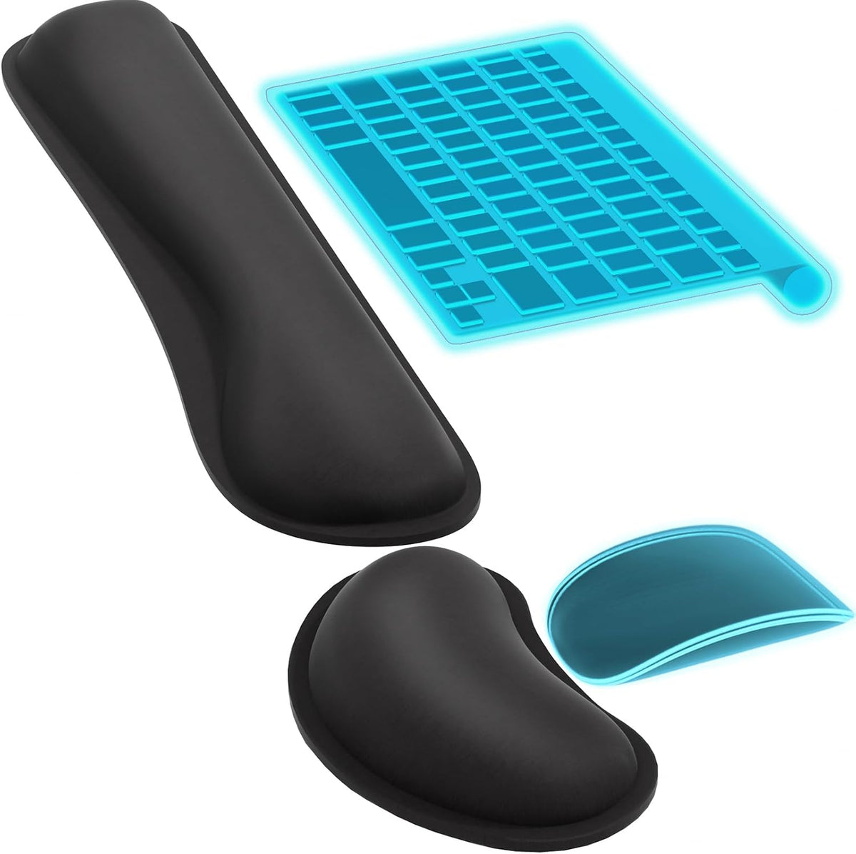 Keyboard Wrist Rest & Mouse Pad with Wrist Rest, Black
